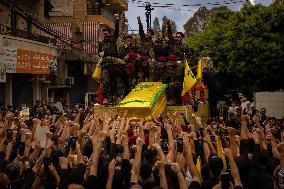 Hezbollah Commander Ibrahim Aqeel Funeral - Beirut