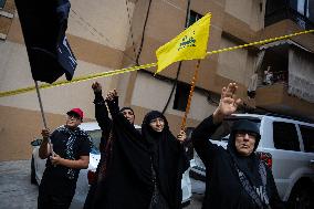 Hezbollah Commander Ibrahim Aqeel Funeral - Beirut