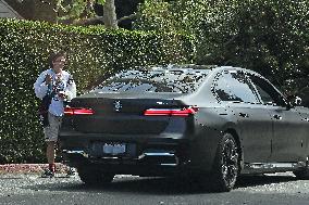 Ben Affleck Pulls Over To Catch Up With His Child Fin - LA