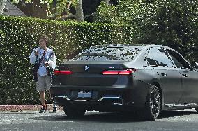 Ben Affleck Pulls Over To Catch Up With His Child Fin - LA