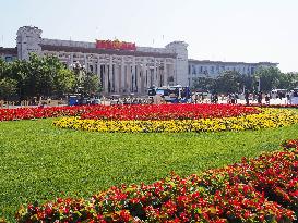 Tian 'anmen Square Decorated to Celebrate National Day