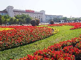 Tian 'anmen Square Decorated to Celebrate National Day