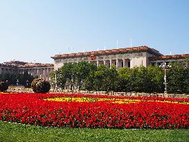 Tian 'anmen Square Decorated to Celebrate National Day