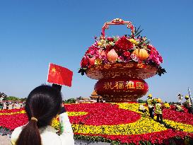 Tian 'anmen Square Decorated to Celebrate National Day