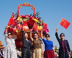 Tian 'anmen Square Decorated to Celebrate National Day