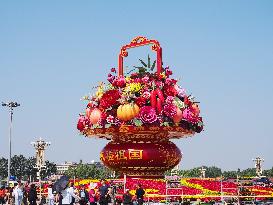 Tian 'anmen Square Decorated to Celebrate National Day