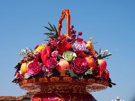 Tian 'anmen Square Decorated to Celebrate National Day