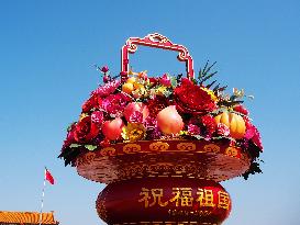 Tian 'anmen Square Decorated to Celebrate National Day