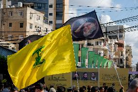 Hezbollah Commander Ibrahim Aqeel Funeral - Beirut