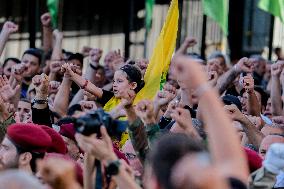 Hezbollah Commander Ibrahim Aqeel Funeral - Beirut