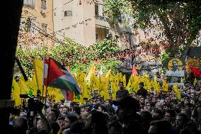 Hezbollah Commander Ibrahim Aqeel Funeral - Beirut