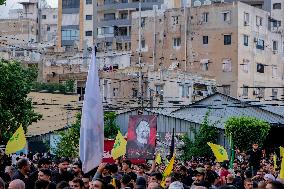 Hezbollah Commander Ibrahim Aqeel Funeral - Beirut