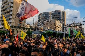 Hezbollah Commander Ibrahim Aqeel Funeral - Beirut