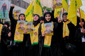 Hezbollah Commander Ibrahim Aqeel Funeral - Beirut