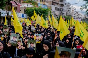 Hezbollah Commander Ibrahim Aqeel Funeral - Beirut