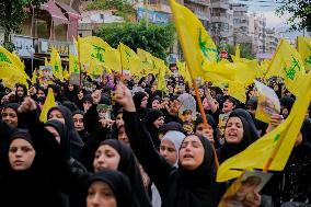 Hezbollah Commander Ibrahim Aqeel Funeral - Beirut