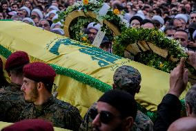 Hezbollah Commander Ibrahim Aqeel Funeral - Beirut