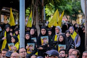 Hezbollah Commander Ibrahim Aqeel Funeral - Beirut