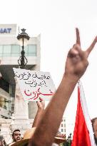 Protest Over Draft Amendment To Electoral Law In Tunis