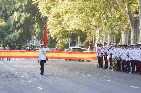 Madrid Spain Almeida Hands Over The National Flag To The Navy