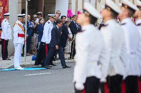 Madrid Spain Almeida Hands Over The National Flag To The Navy