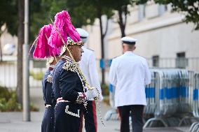 Madrid Spain Almeida Hands Over The National Flag To The Navy