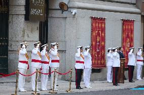 Madrid Spain Almeida Hands Over The National Flag To The Navy