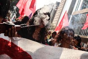 Protest Against Fires And The Climate Situation In São Paulo