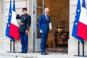 New French Government Arrives In Matignon - Paris