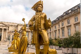 Golden Statues Honoring Pioneering Women At National Assembly - Paris