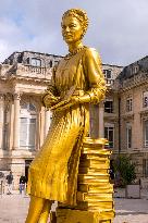 Golden Statues Honoring Pioneering Women At National Assembly - Paris