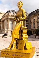 Golden Statues Honoring Pioneering Women At National Assembly - Paris