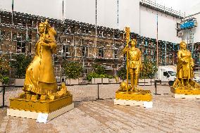 Golden Statues Honoring Pioneering Women At National Assembly - Paris