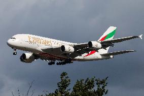 Emirates Airbus A380 Aircraft Landing