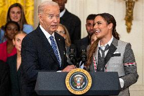 DC: President Biden Welcomes the NWSL Champions Gotham F.C. to the White House