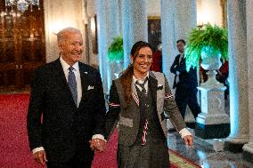 DC: President Biden Welcomes the NWSL Champions Gotham F.C. to the White House