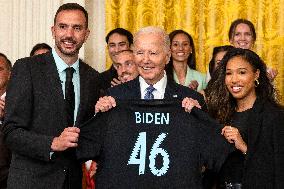 DC: President Biden Welcomes the NWSL Champions Gotham F.C. to the White House