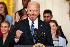 DC: President Biden Welcomes the NWSL Champions Gotham F.C. to the White House