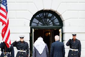 President Biden Greets United Arab Emirates President Sheikh Mohamed Bin Zayed Al Nahyan At White House