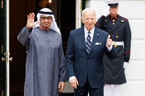 President Biden Greets United Arab Emirates President Sheikh Mohamed Bin Zayed Al Nahyan At White House