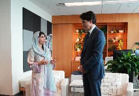 Justin Trudeau Meets Malala Yousafzai - NYC