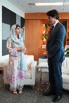 Justin Trudeau Meets Malala Yousafzai - NYC