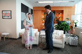 Justin Trudeau Meets Malala Yousafzai - NYC