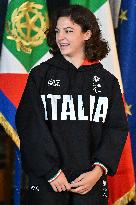 The return ceremony of the Flag of the Italian athletes returning from the Paris 2024