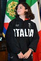 The return ceremony of the Flag of the Italian athletes returning from the Paris 2024