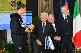 The return ceremony of the Flag of the Italian athletes returning from the Paris 2024