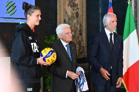 The return ceremony of the Flag of the Italian athletes returning from the Paris 2024