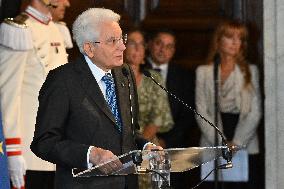 The return ceremony of the Flag of the Italian athletes returning from the Paris 2024