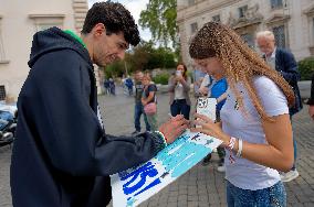 The Return Ceremony Of The Flag Of The Italian Athletes Returning From The Paris 2024