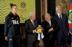 The Return Ceremony Of The Flag Of The Italian Athletes Returning From The Paris 2024